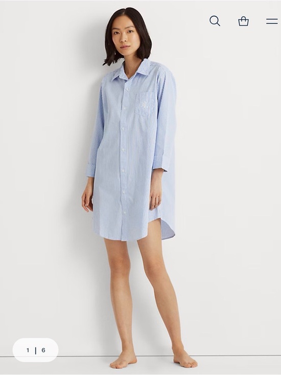Lauren Ralph Lauren Other - Lauren Ralph Lauren Light Blue & White Striped Women's Sleep Shirt